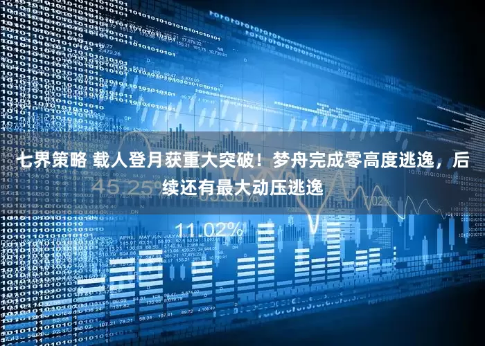 七界策略 载人登月获重大突破！梦舟完成零高度逃逸，后续还有最大动压逃逸