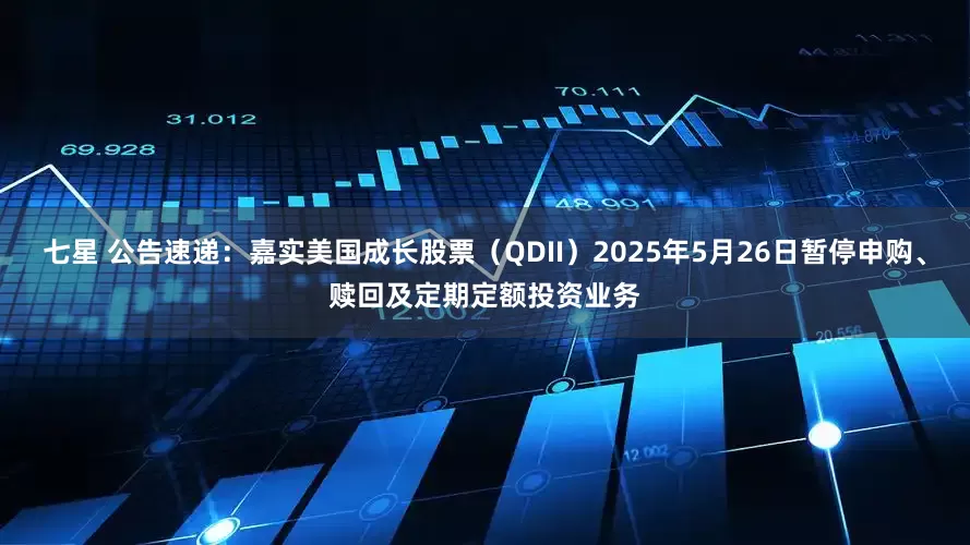 七星 公告速递：嘉实美国成长股票（QDII）2025年5月26日暂停申购、赎回及定期定额投资业务